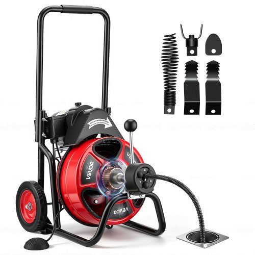 VEVOR 100 ft auto-feed drain cleaning machine - Tool Doogal Plumbing