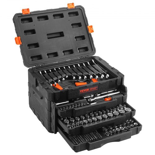 VEVOR 450-piece SAE and metric mechanics tool and socket set