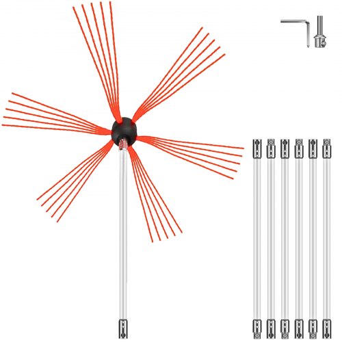 VEVOR 23 ft chimney sweep kit with 7 flexible nylon rods