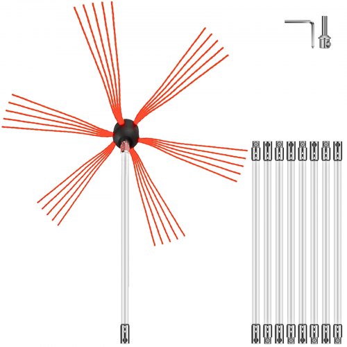 VEVOR 30 ft chimney sweep kit with 9 flexible nylon rods