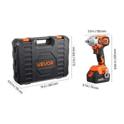 VEVOR 3/8 inch cordless impact wrench 280 ft-lb 20V 4Ah