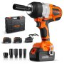 VEVOR 20V 1/2 inch cordless impact wrench with two 4Ah batteries