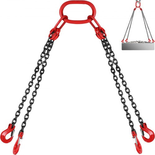 VEVOR G80 chain sling 5/16 inch x 5 ft with 4 grab hooks, 11000 lb capacity