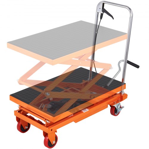 VEVOR hydraulic lift table cart 330 lb capacity 50 inch lift
