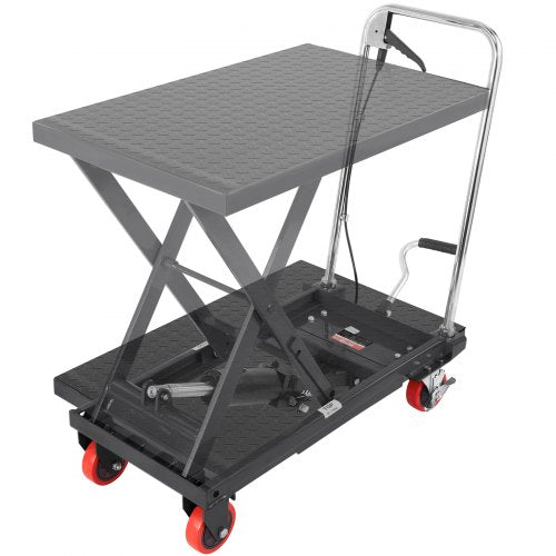 VEVOR hydraulic lift table cart 500 lb capacity 28.5 inch lift black