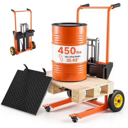 VEVOR hydraulic material lift winch stacker 450 lb 35.4 inch lift