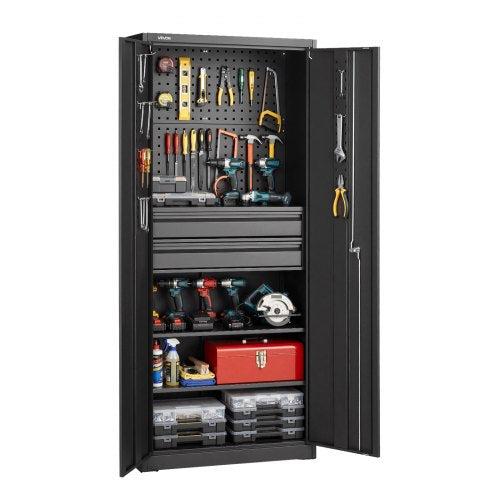 VEVOR 70.87 inch metal storage cabinet with locking doors