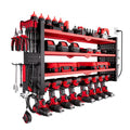 VEVOR 4-layer power tool organizer with charging station and 8 drill holders
