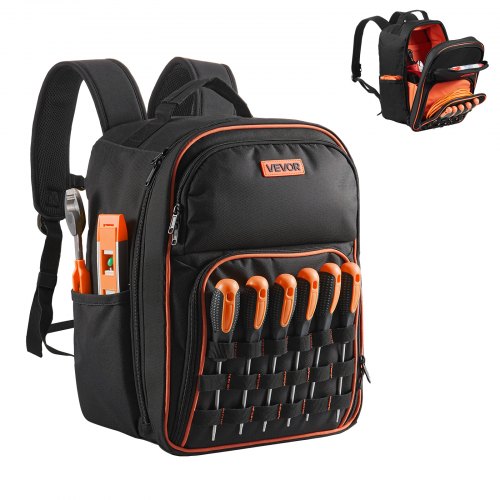 VEVOR tool backpack with 49 pockets and laptop compartment