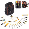 VEVOR tool backpack with tools, 65 pockets and laptop compartment
