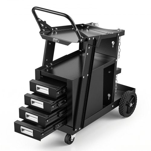 VEVOR 2-tier welding cart with 4 drawers 265 lb capacity